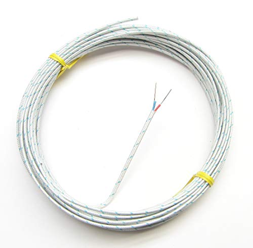 T-Type Thermocouple Wire AWG 24 Solid w. Braided Fiberglass Insulation - 10 Yard