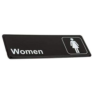 (Set of 2) Restroom Signs, Men's and Women's Restroom Signs - Black and White, 9 x 3-inches Bathroom Signs, Restroom Signs for Door/Wall by Tezzorio