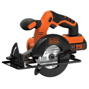 black+decker 20v max cordless circular saw, 5-1/2 inch, with battery and charger (bdccs20c)