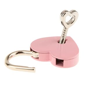 3 Pcs Small Metal Heart Shaped Padlock Mini Lock with Key for Jewelry Storage Box Diary Book,Pink