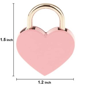 3 Pcs Small Metal Heart Shaped Padlock Mini Lock with Key for Jewelry Storage Box Diary Book,Pink