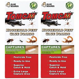 tomcat household pest glue boards (roaches, insects, scorpions spiders) (8 boards)