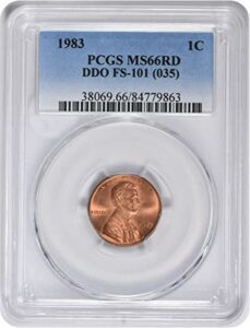 1983 p lincoln ddo cent fs-101 pcgs ms66rd