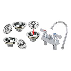 AmGood Stainless Steel Drop Sink - 3 Compartment Drop in Sink | NSF Certified (10" x 14" x 10" With Faucet)