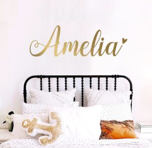 girls name wall decal/custom name sticker/personalized wall decal/nursery baby name decal/kids name sticker