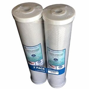 WFD, WF-CB205-BB 4.5"x20" Activated Carbon Block Water Filter Cartridge, Fits in 20" Big Blue (BB) Filter Housings (2 Pack, 5 Micron)