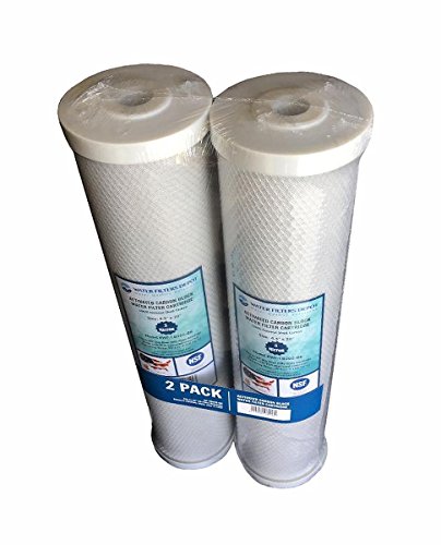 WFD, WF-CB205-BB 4.5"x20" Activated Carbon Block Water Filter Cartridge, Fits in 20" Big Blue (BB) Filter Housings (2 Pack, 5 Micron)