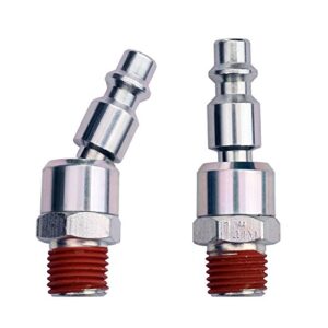 wynnsky industrial 1/4" npt male thread swivel air plug- 2 pieces 1/4 inch automotive steel swivel coupler plug