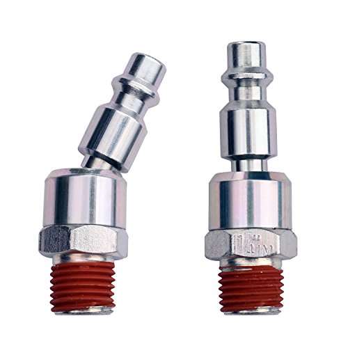 WYNNsky Industrial 1/4" NPT Male Thread Swivel Air Plug- 2 Pieces 1/4 inch Automotive Steel Swivel Coupler Plug