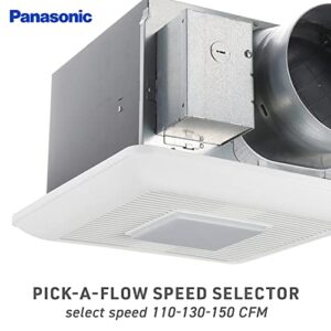 Panasonic FV-1115VQL1 WhisperCeiling DC Ventilation Fan with LED Light - 110-130-150 CFM - Ceiling or Wall Mount Bathroom Fan