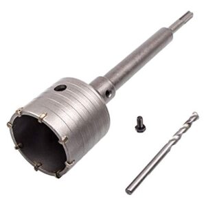 certbuy 2 1/2 inch concrete hole saw with sds plus shank, 65mm wall hole saw drill bit for brick concrete cement stone