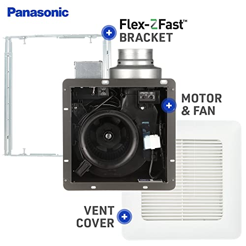 Panasonic FV-0511VQ1 WhisperCeiling DC - Bathroom Exhaust Fan with Speed Selector - SmartFlow Technology - Quiet Energy Star-Certified Ceiling Fan - White