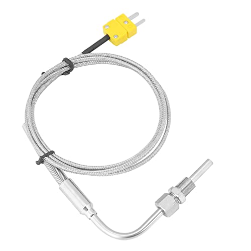 EGT Thermocouple K Type 1/8" PT Temperature Probe Sensors Exhaust Gas Temp Probe with Exposed Tip & Connector,Stainless Steel (1)