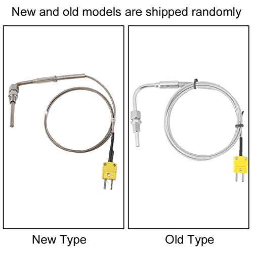 EGT Thermocouple K Type 1/8" PT Temperature Probe Sensors Exhaust Gas Temp Probe with Exposed Tip & Connector,Stainless Steel (1)