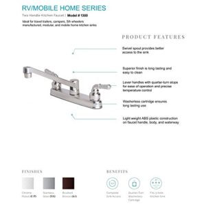 Laguna Brass 1300CP RV Mobile Home Non-Metallic Swivel Kitchen Sink Faucet Chrome Finish