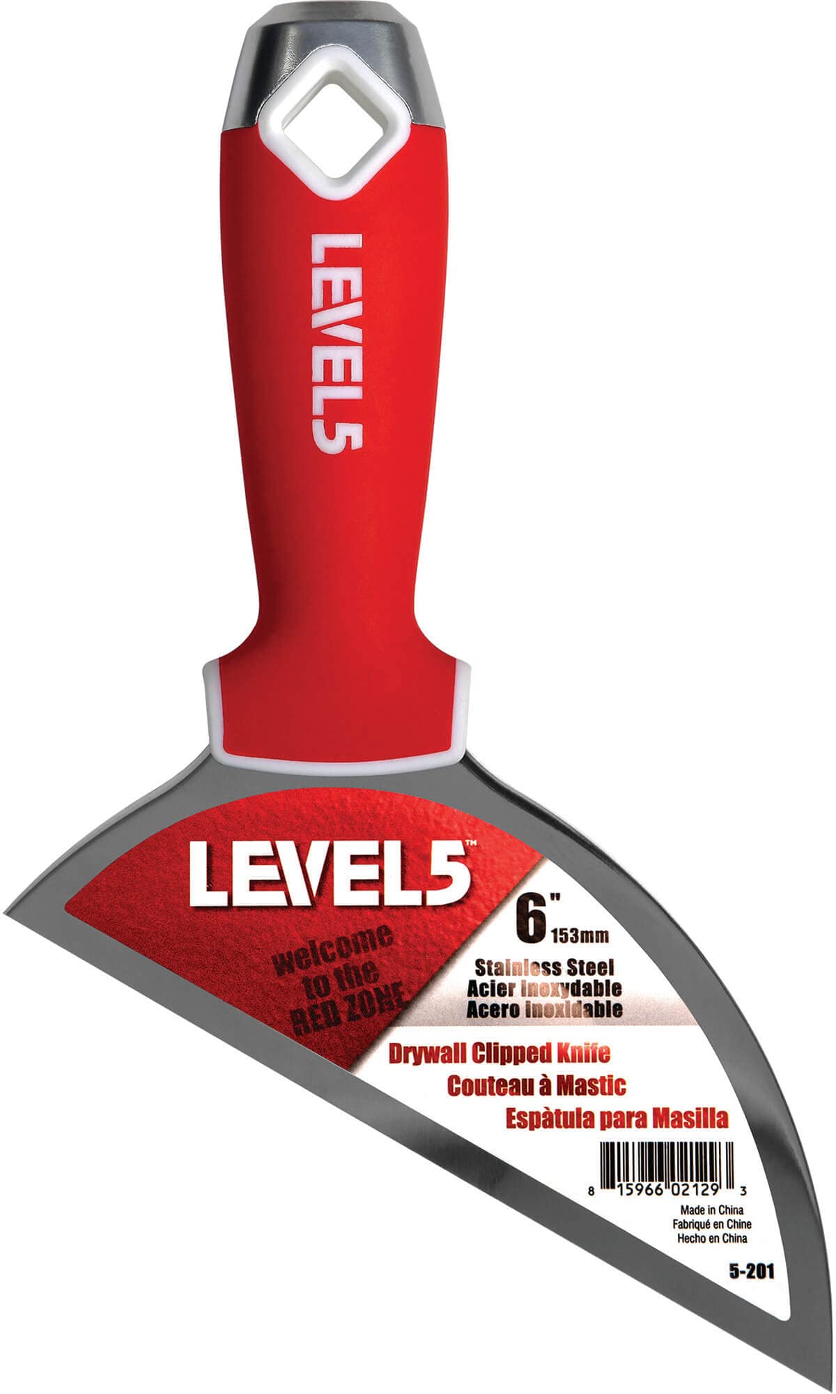 6" Clipped Drywall Pointing Knife - LEVEL5 | Metal Hammer End | Pro-Grade Finishing Tools | Sheetrock Gyprock Plasterboard Mud | 5-201