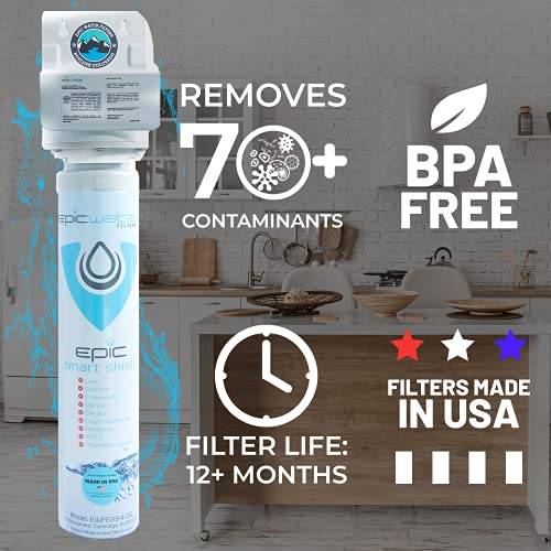 Epic Water Filters Smart Shield. Under Sink Water Filter, Inline NSF 53 Water Filter. Direct Connect DIY Install for Under Sink. USA Made Tap Water Filtration System. No Water Wasted