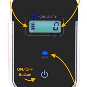 Car, Vehicle, Aircraft Carbon Monoxide CO Detector | Fast Low-Level 9ppm Alarm | Vehicles, Police, Pilots, Travel, Bus, Trucks | Metal Body, Small 2oz |