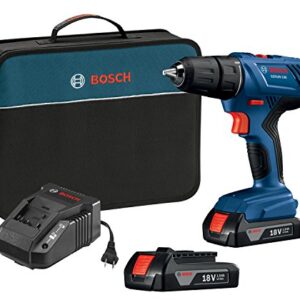 Bosch 18V Compact 1/2" Drill/Driver Kit with (2) 1.5 Ah Slim Pack Batteries GSR18V-190B22
