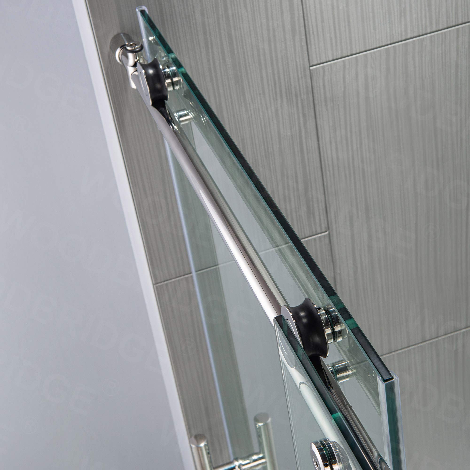 WOODBRIDGE MBSDC6076-C Frameless Sliding Glass Shower Door | 56"-60"W x 76"H | Chrome Finish