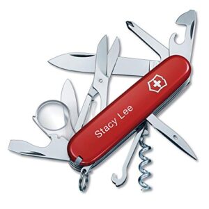 personalized red explorer swiss army knife by victorinox
