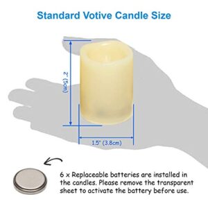 Flameless Flickering LED Votive Tealight Candles Battery Operated with Timer / 6 Hours On and 18 Hours Off Per Cycle, LED Tea Light Candles for Outdoor Halloween Pumpkin Light Christmas Decorations