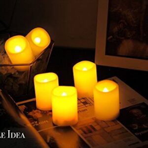 Flameless Flickering LED Votive Tealight Candles Battery Operated with Timer / 6 Hours On and 18 Hours Off Per Cycle, LED Tea Light Candles for Outdoor Halloween Pumpkin Light Christmas Decorations