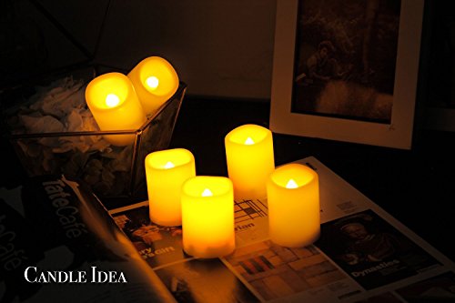 Flameless Flickering LED Votive Tealight Candles Battery Operated with Timer / 6 Hours On and 18 Hours Off Per Cycle, LED Tea Light Candles for Outdoor Halloween Pumpkin Light Christmas Decorations