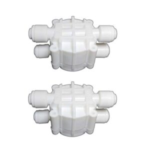 yzm water systems 1/4" automatic shut off valve with quick connect white plastic fittings, for ro reverse osmosis、water filters/undersink water filtration filters.