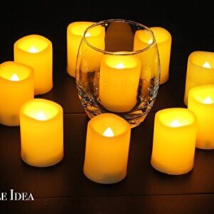 Flameless Votive Candles With Remote Control and Timer Bulk Set of 10 Tealight Candles / Realistic Outdoor Flickering Battery Operated LED Tea Lights (Batteries Included) 200Hours