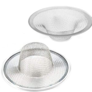 2 pcs Heavy Duty Stainless Steel Slop Basket Filter Trap, 2.75" Top / 1" Mesh Metal Sink Strainer,Perfect for Kitchen Sink/Bathroom Bathtub RV Wash basin Floor drain balcony Drain Hole