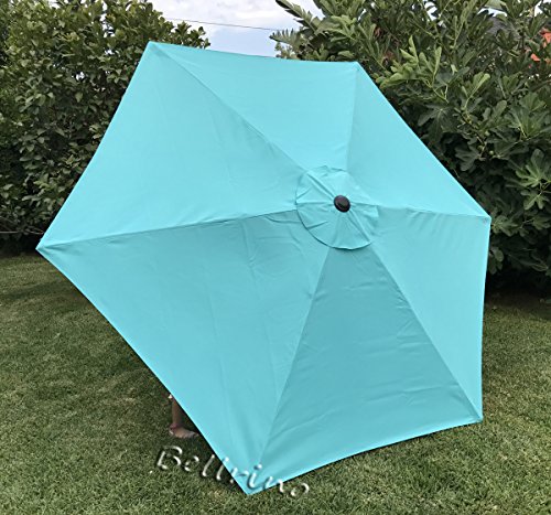 BELLRINO Replacement * Peacock Blue * Umbrella Canopy for 9 ft 6 Ribs (Canopy Only) (Peacock BLUE-96)