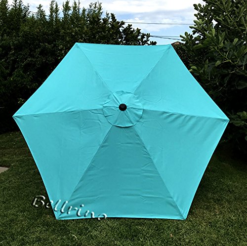 BELLRINO Replacement * Peacock Blue * Umbrella Canopy for 9 ft 6 Ribs (Canopy Only) (Peacock BLUE-96)