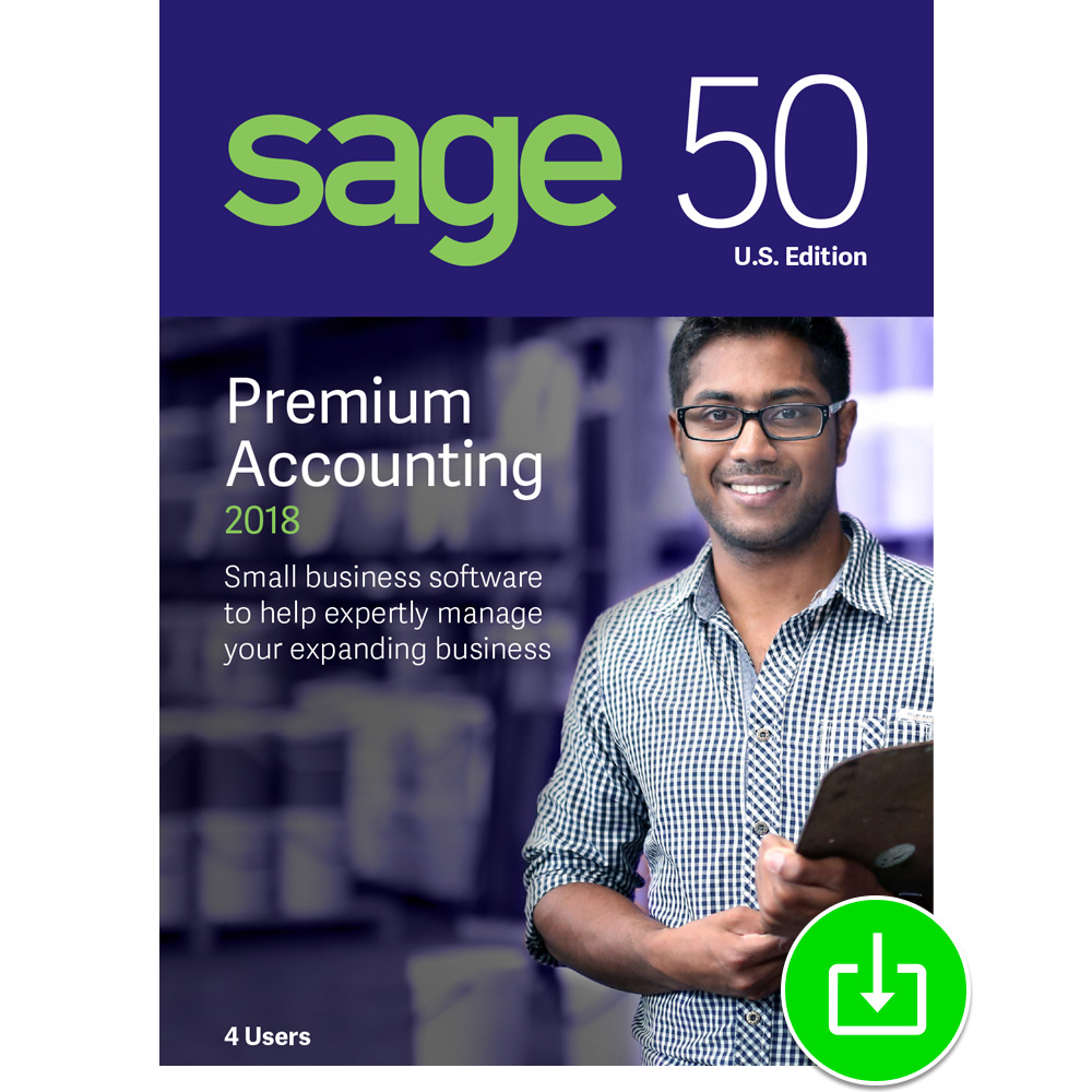 Sage 50 Premium Accounting 2018 U.S. 4-User [Download]