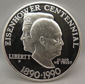 1990 p us mint eisenhower commemorative proof silver dollar $1 us mint dcam