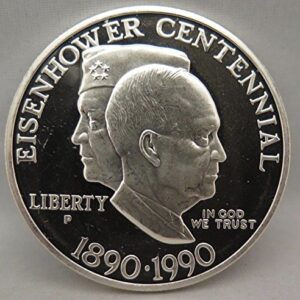 1990 P US Mint EISENHOWER COMMEMORATIVE PROOF SILVER DOLLAR $1 US Mint DCAM