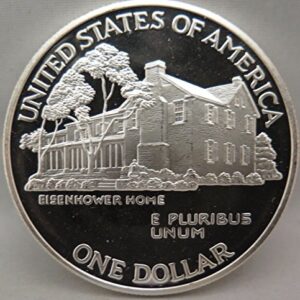 1990 P US Mint EISENHOWER COMMEMORATIVE PROOF SILVER DOLLAR $1 US Mint DCAM