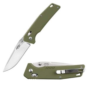 ganzo firebird f7601 pocket folding knife 440c stainless steel blade g-10 anti-slip handle with clip hunting gear fishing camping folder outdoor edc knife (green)