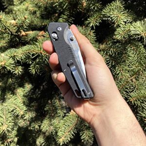 GANZO Firebird F7601 Pocket Folding Knife 440C Stainless Steel Blade G-10 Anti-Slip Handle with Clip Hunting Gear Fishing Camping Folder Outdoor EDC Knife (Green)