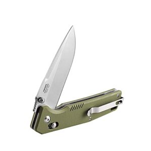 GANZO Firebird F7601 Pocket Folding Knife 440C Stainless Steel Blade G-10 Anti-Slip Handle with Clip Hunting Gear Fishing Camping Folder Outdoor EDC Knife (Green)