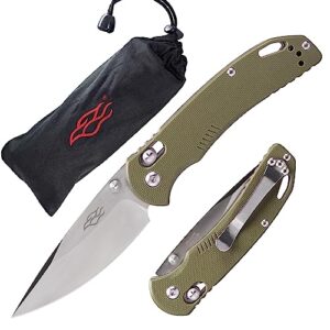 firebird ganzo f753m1 pocket folding knife anti-slip g-10 handle with clip 440c stainless steel blade camping hunting gear fishing folder outdoor edc knife (green)