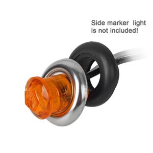 Partsam 3/4" round Stainless Steel Trim Ring Bezel For 3/4" Accent Marker Lights and all 3/4" Round Marker Clearance Lights (Pack of 100)