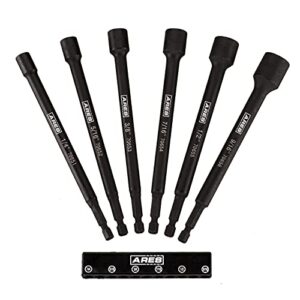 ares 70650-6-piece sae magnetic impact nut driver bit set - impact grade nut setters with industrial strength magnets
