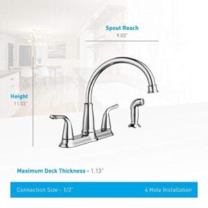 MOEN Brecklyn 2-Handle Standard Kitchen Faucet with Side Sprayer in Spot Resist Stainless