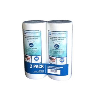 WFD, WF-SP105-BB 4.5"x10" 5 Micron Sediment Water Filter Cartridge, Spun Polypropylene, Fits in 10" Big Blue (BB) Housings of Filtration Systems for Whole House (2 Pack)