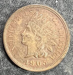 1905 p indian head penny cent seller extremely fine