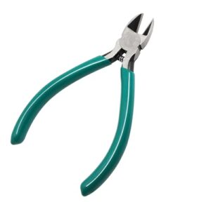 iexcell 4.5" side cutter diagonal wire cutting pliers nippers repair tool, green, chrome-vanadium steel