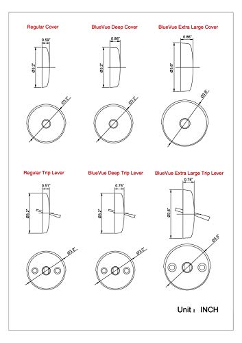 BlueVue 3-5/8" Big Overflow Gasket Kit with Overflow Cover for Stopping Tub Leaks, Brushed Nickel