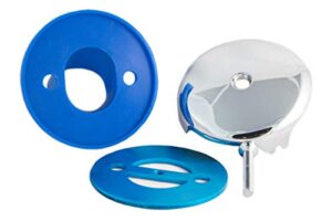 bluevue 3-5/8"" overflow gasket kit with overflow cover for stopping tub leaks, chrome