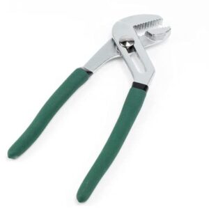 SATA 10-Inch Tongue-and-Groove Pliers, Straight Jaw Design, with Chrome Vanadium Steel Construction and Green Dipped Handles - ST70412ST